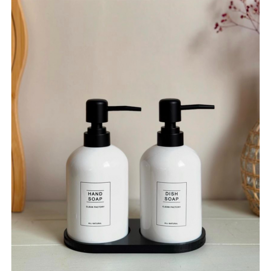Ceramic Soap Dispenser Set 2 pieces 